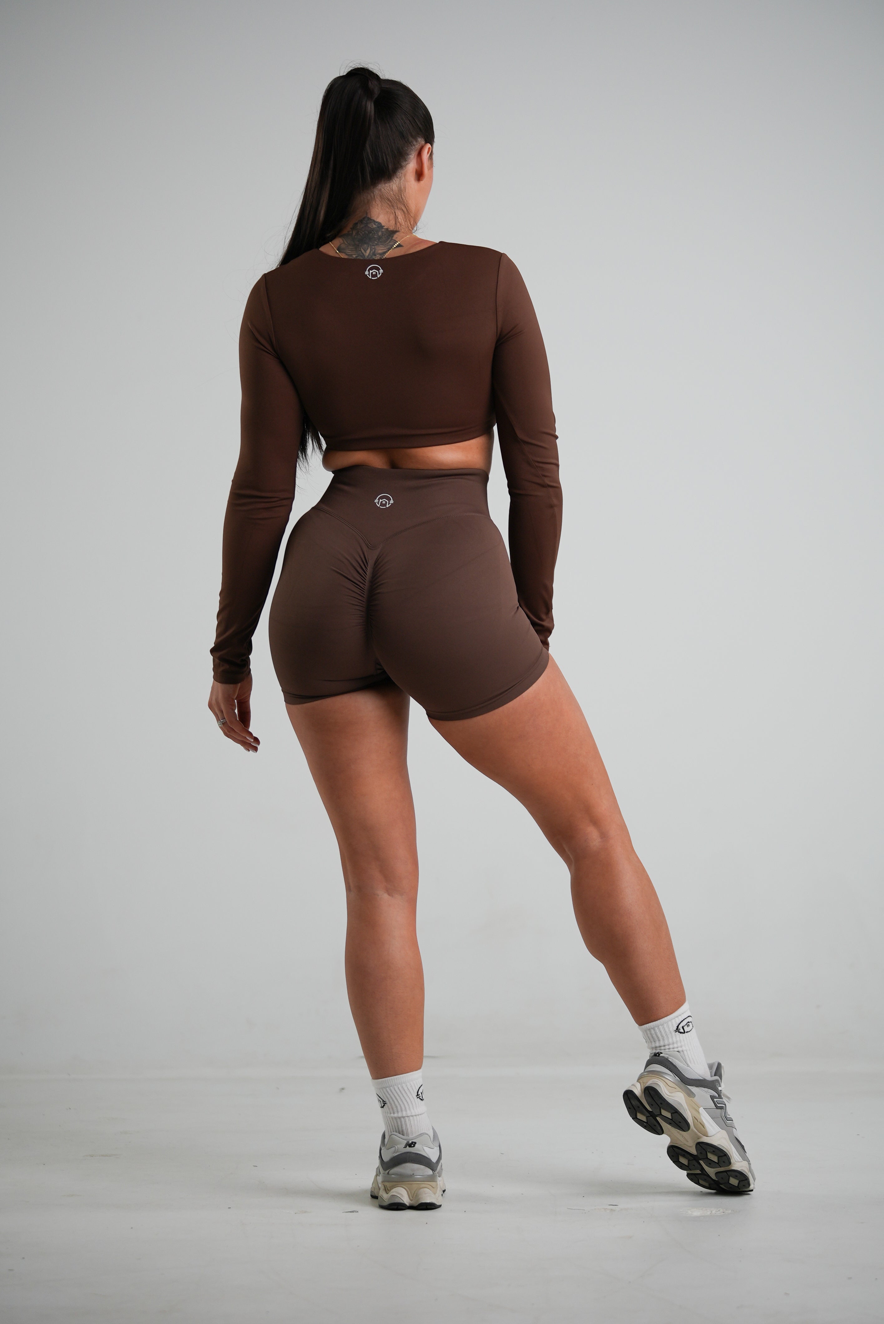 Tempo Long Sleeve Crop - Espresso