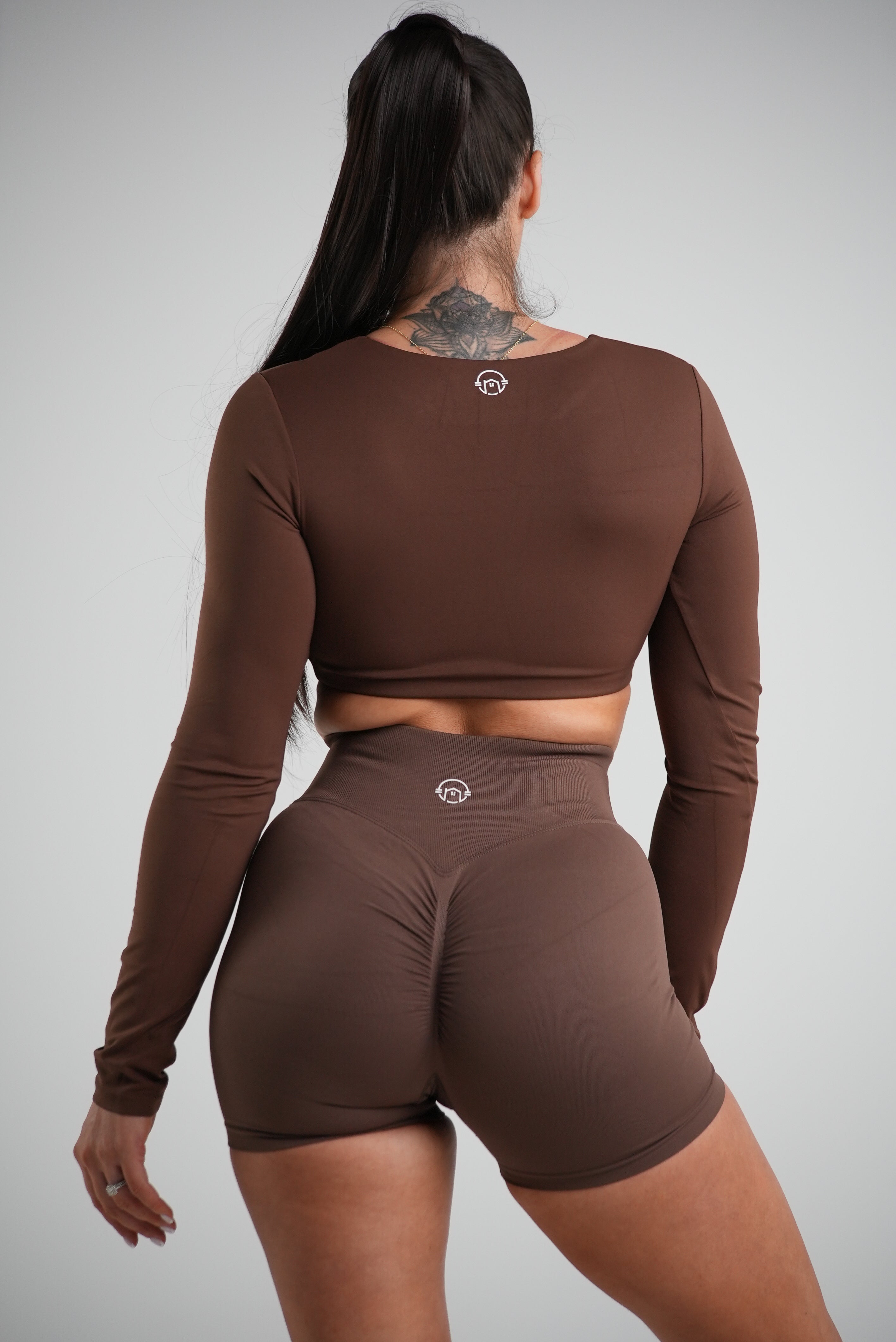 Tempo Long Sleeve Crop - Espresso