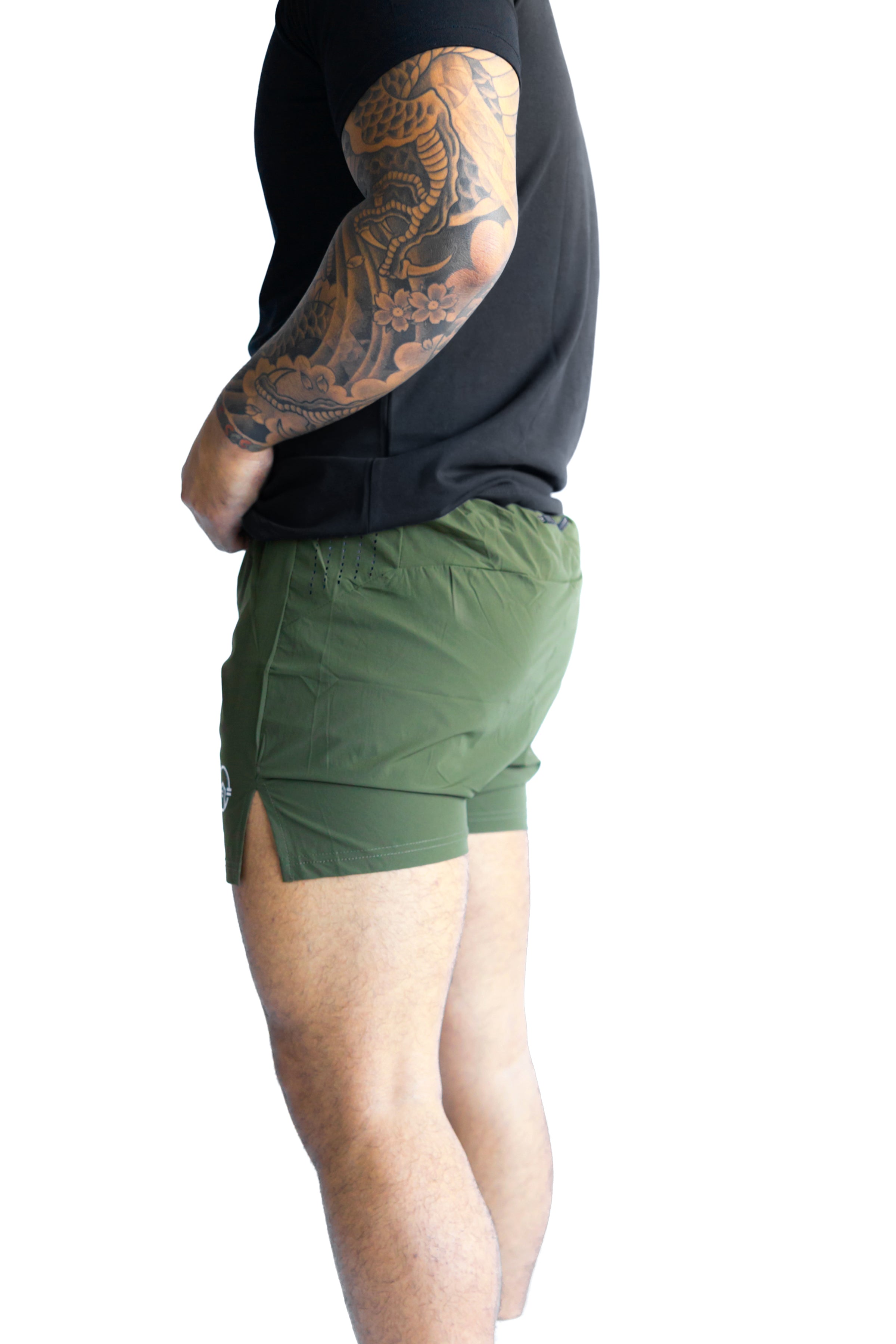 4" Aerostride Shorts - Army Green