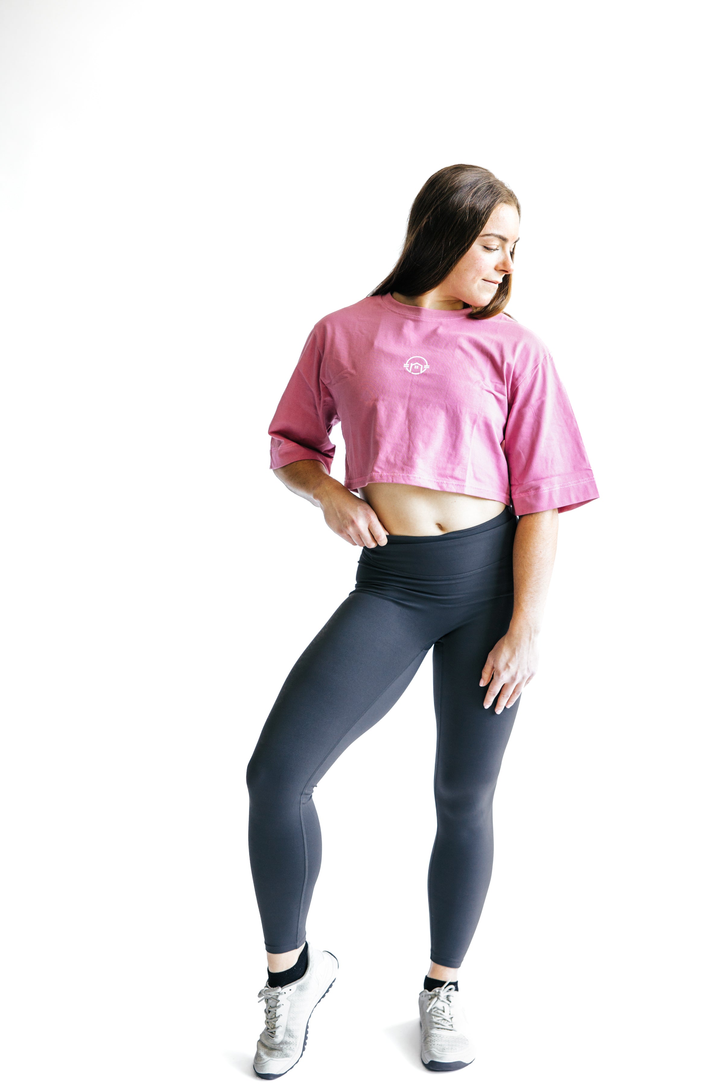 Flow Oversized Crop Tee - Mauve