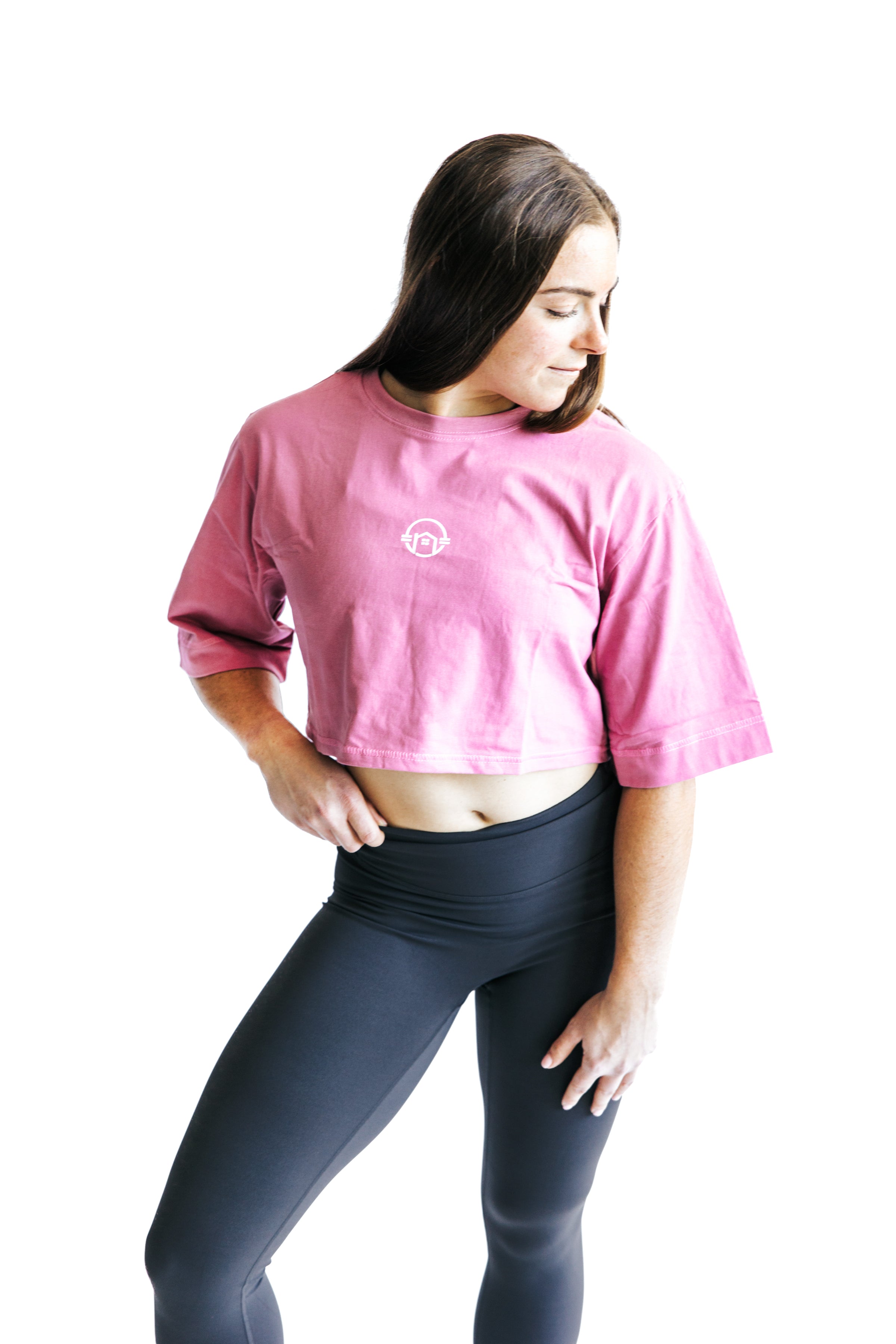 Flow Oversized Crop Tee - Mauve