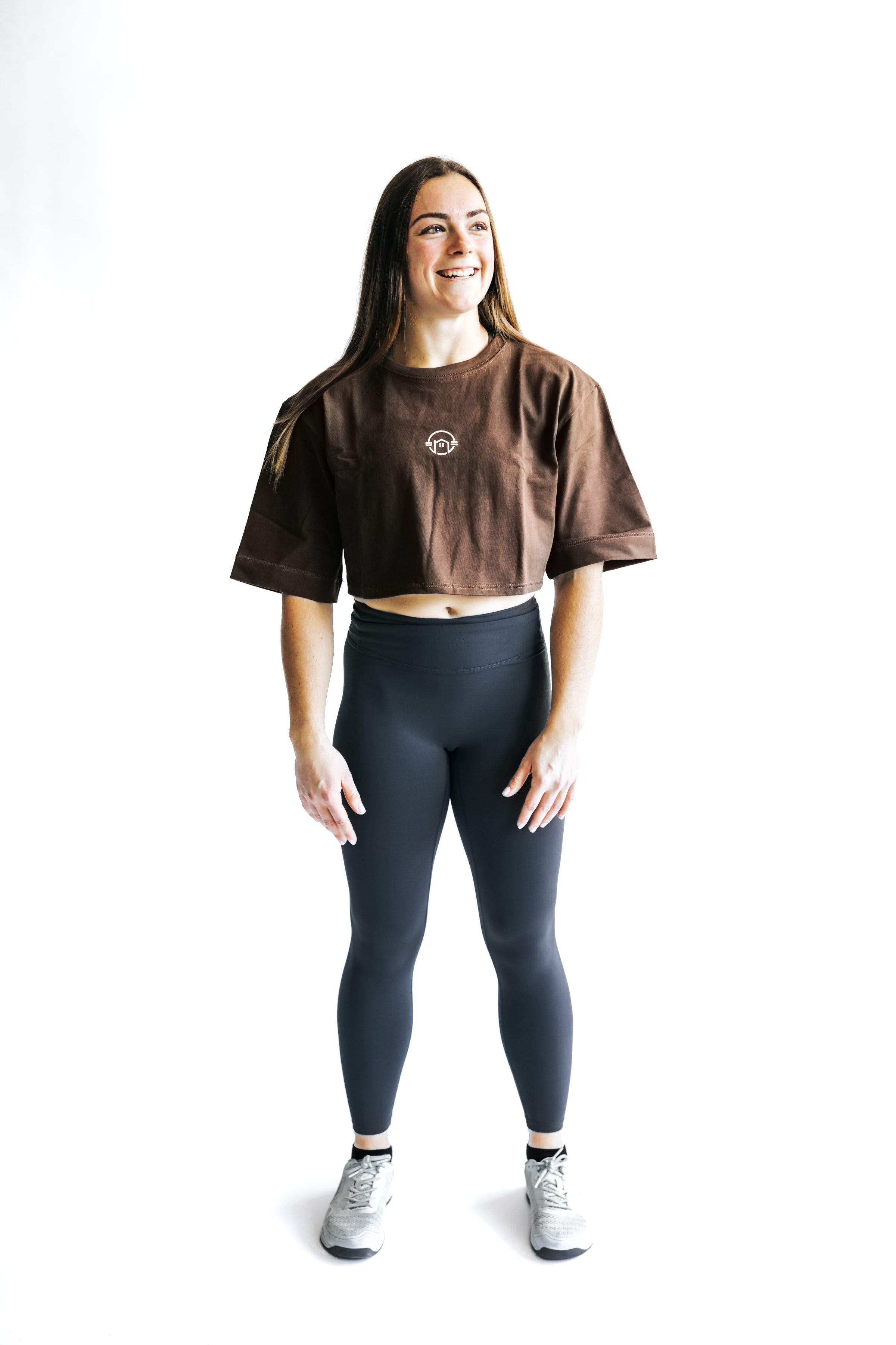 Flow Oversized Crop Tee - Mocha