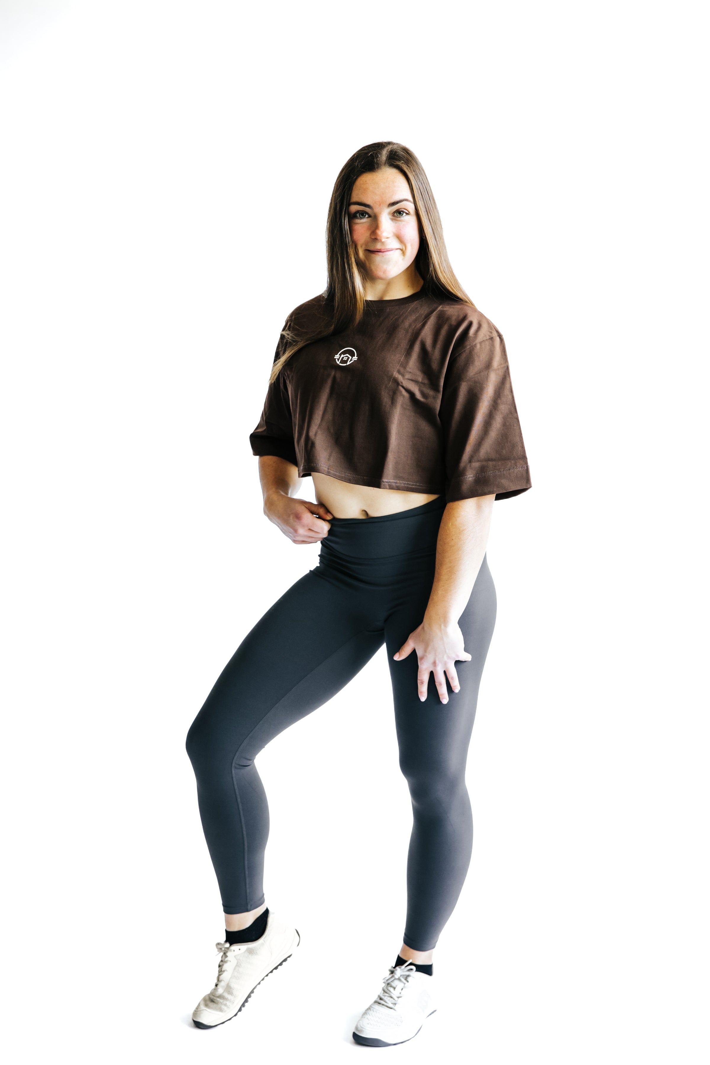 Flow Oversized Crop Tee - Mocha