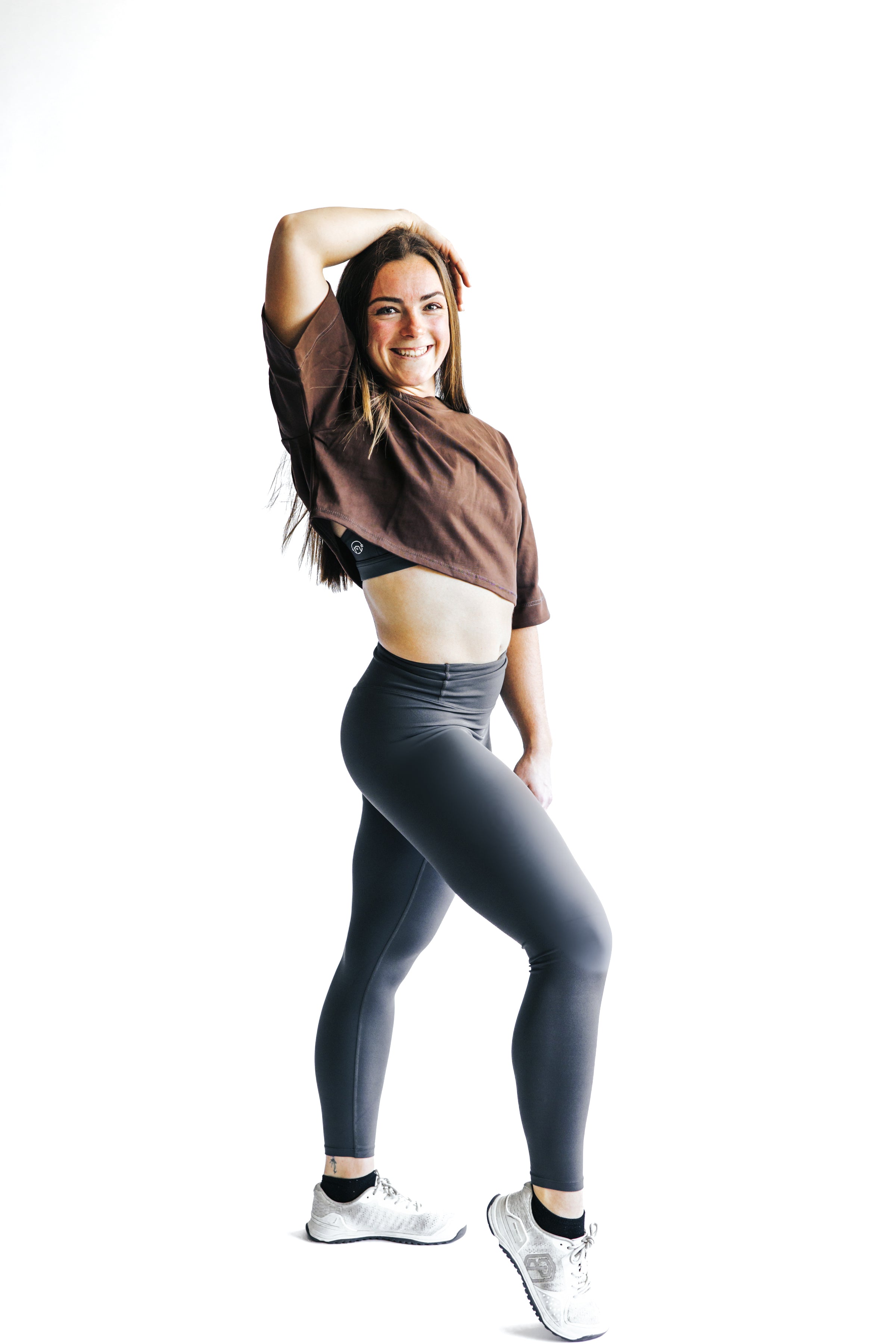 Flow Oversized Crop Tee - Mocha