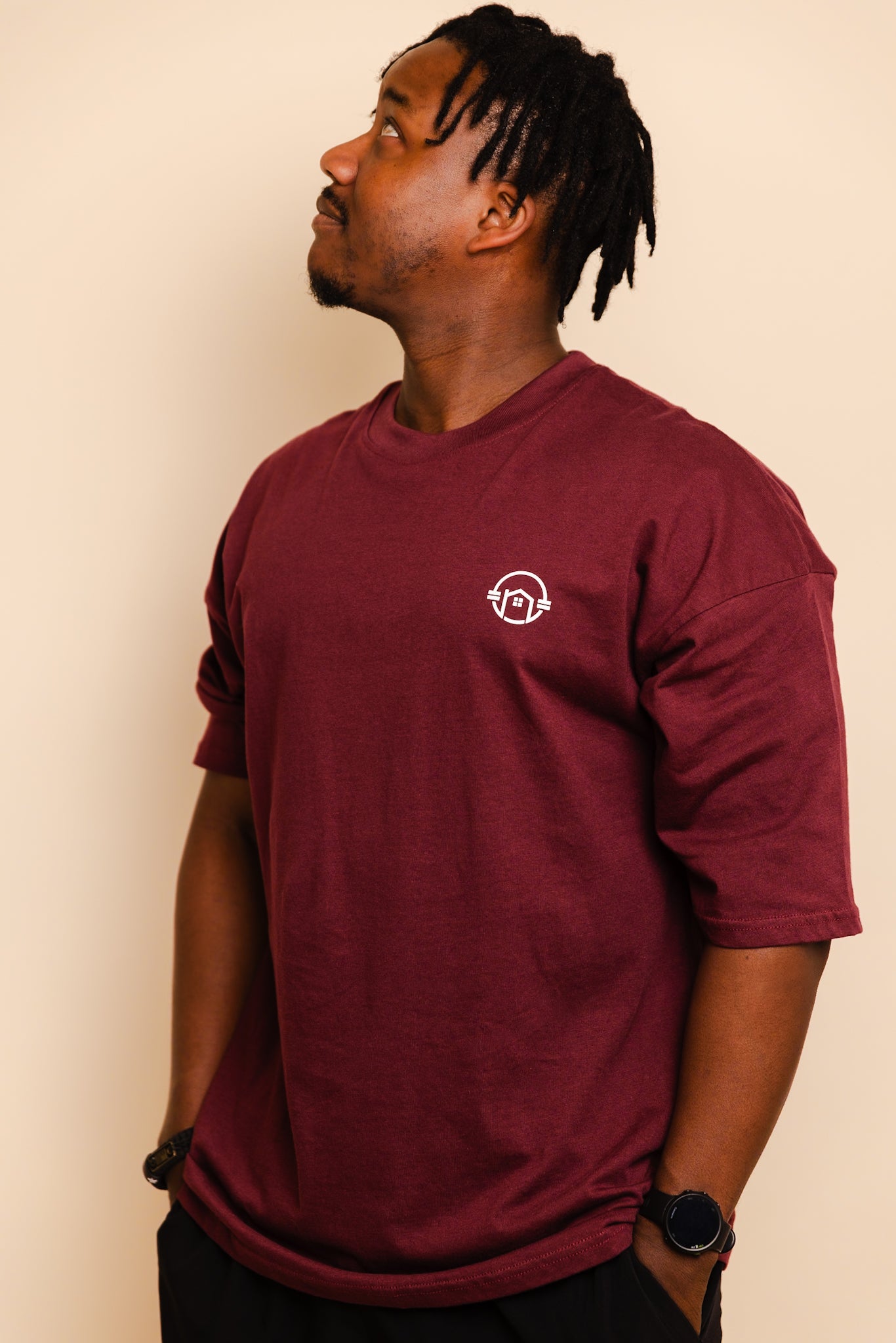 Boost Oversized Tee - Burgundy
