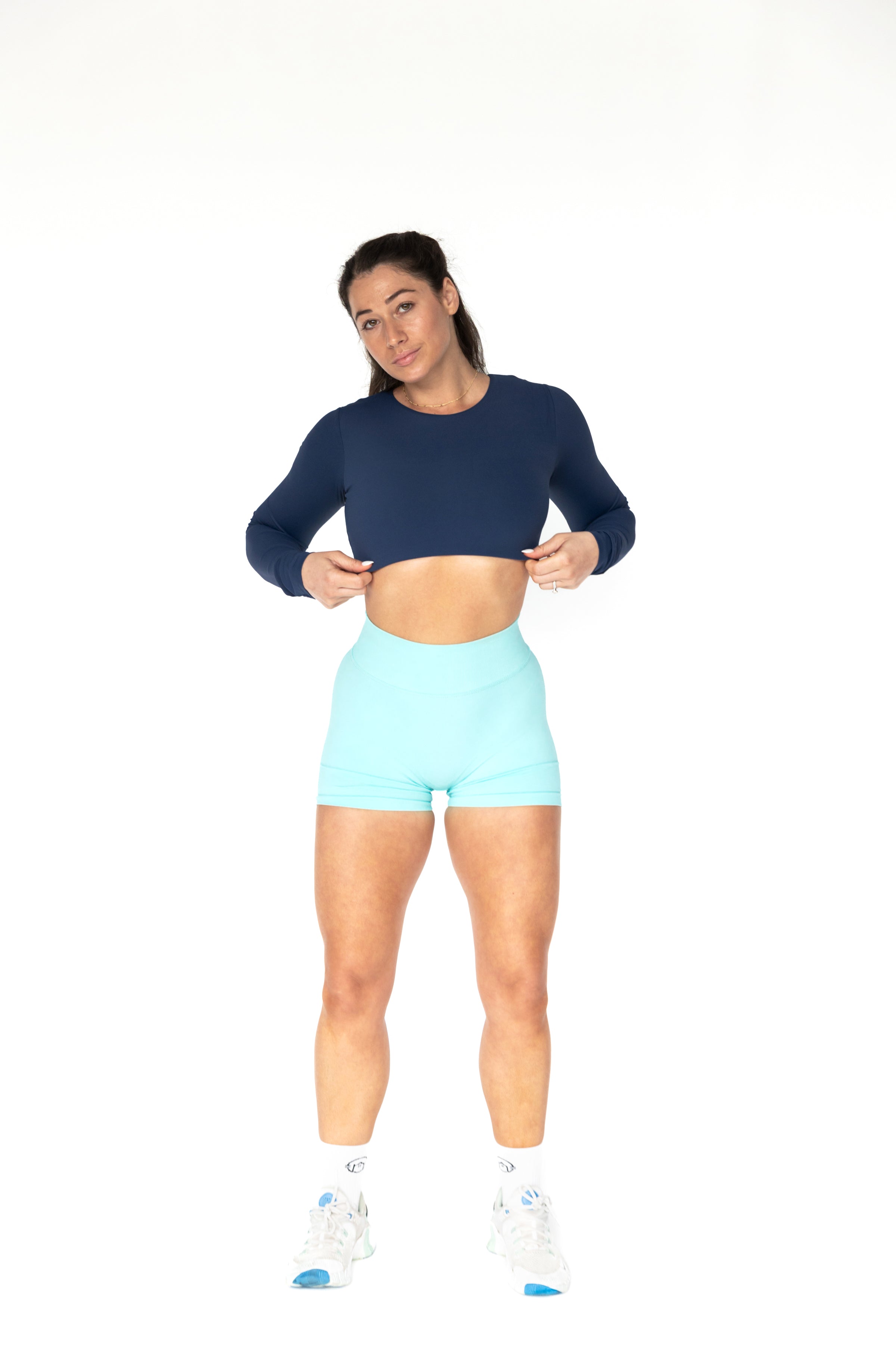 Titan Long Sleeve Crop - Midnight Blue