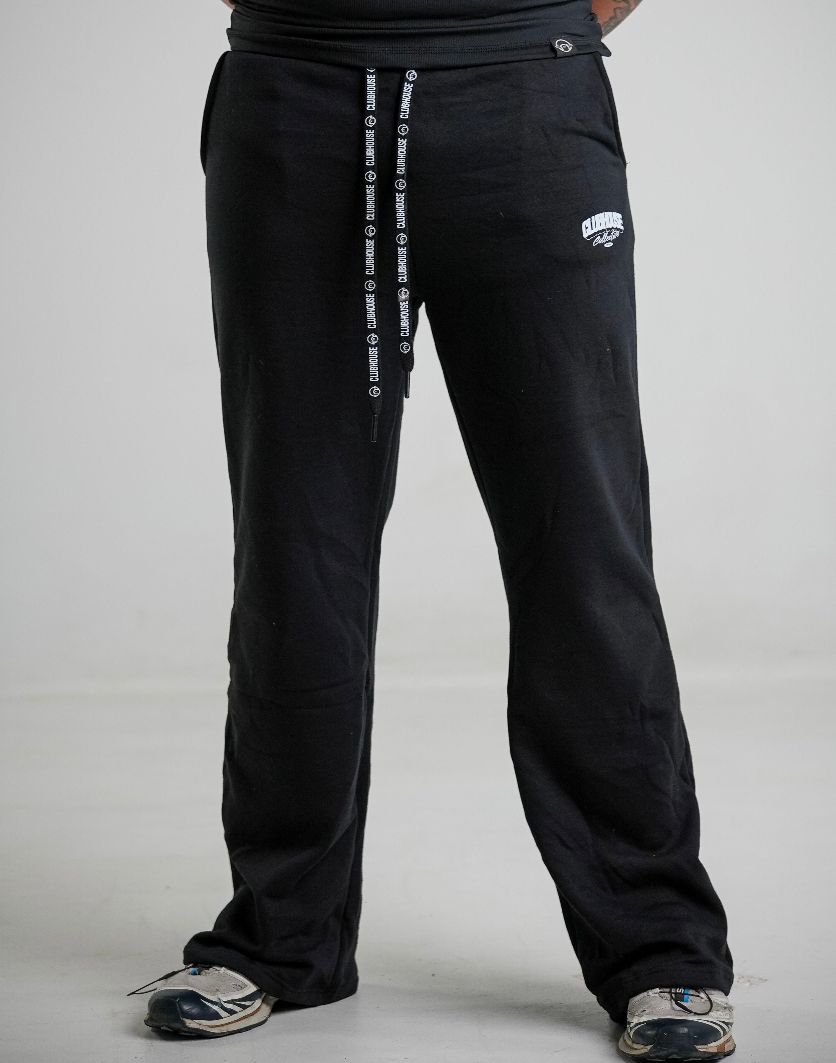 Wide Leg Sweatpants - Black