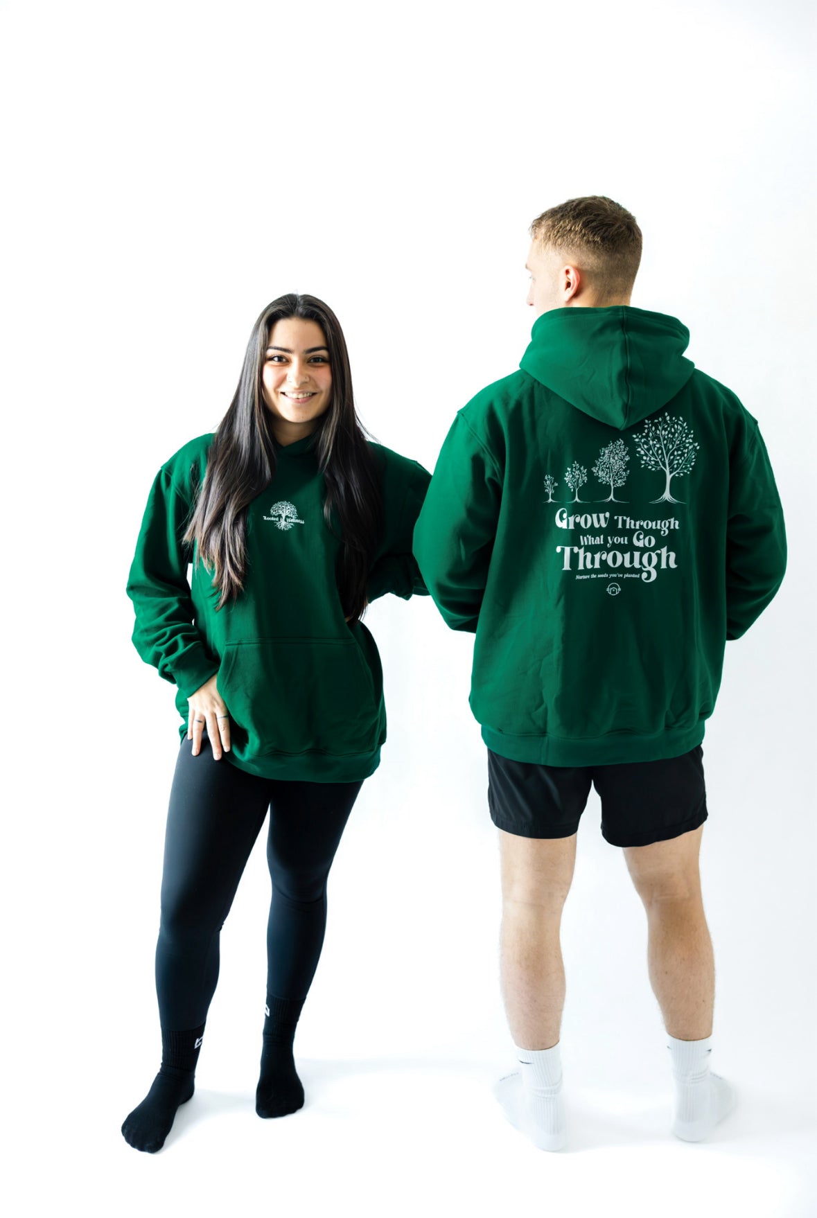 Rooted In Wellness Hoodie - Forest Green