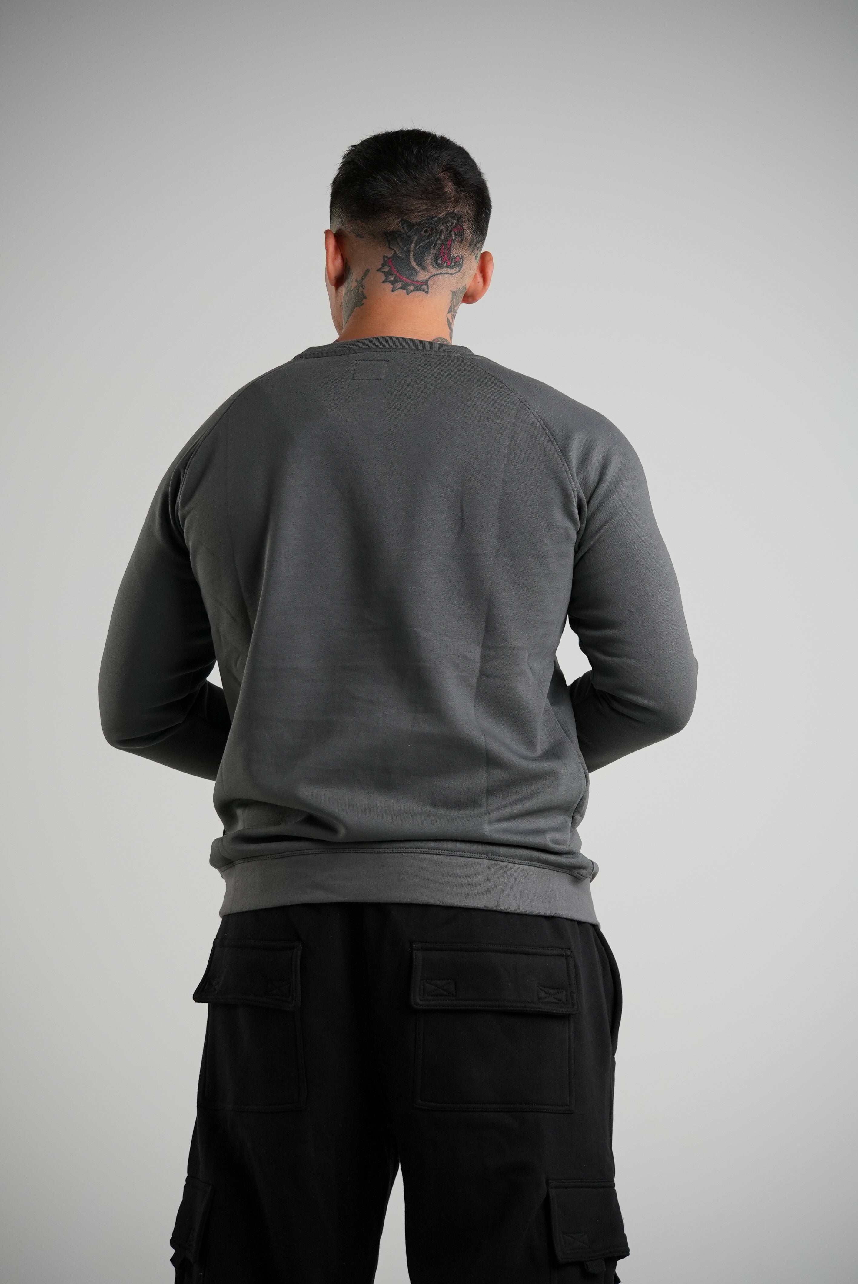 Embossed Crewneck Sweatshirt - Charcoal