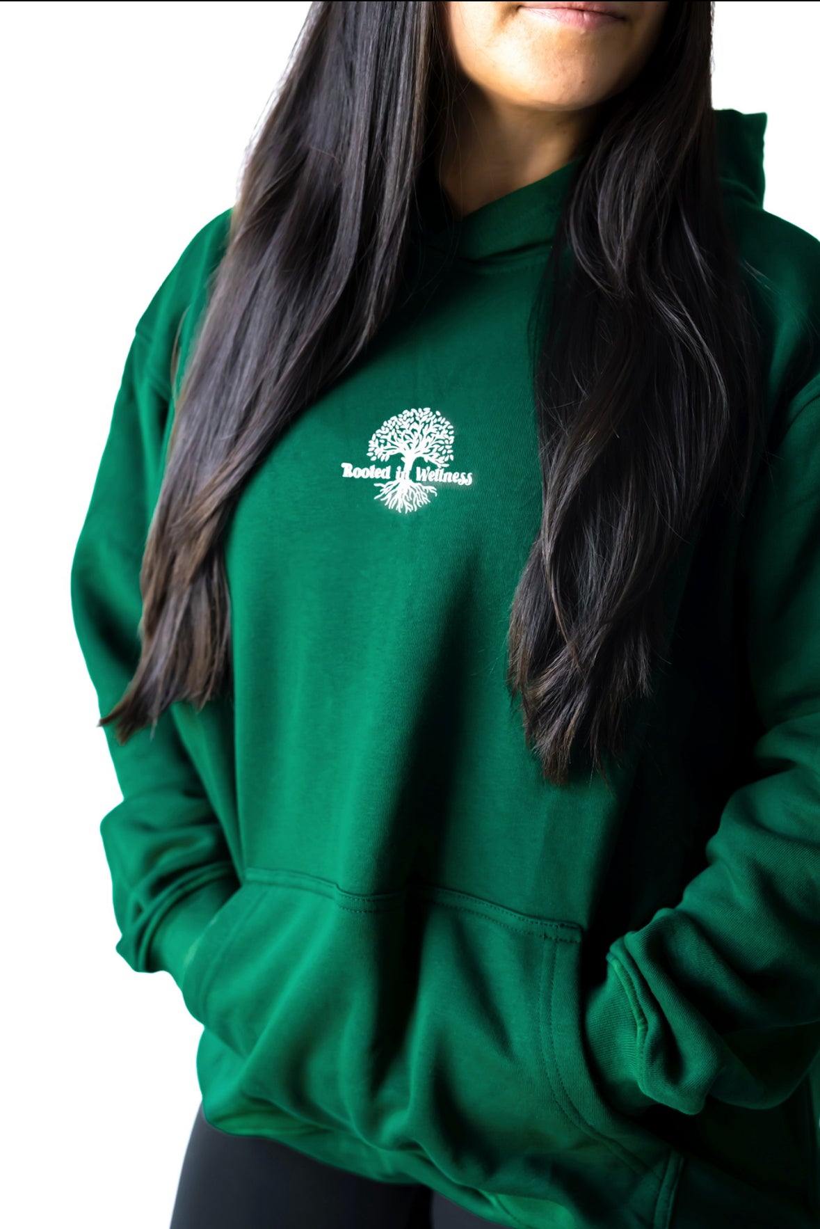 Rooted In Wellness Hoodie - Forest Green