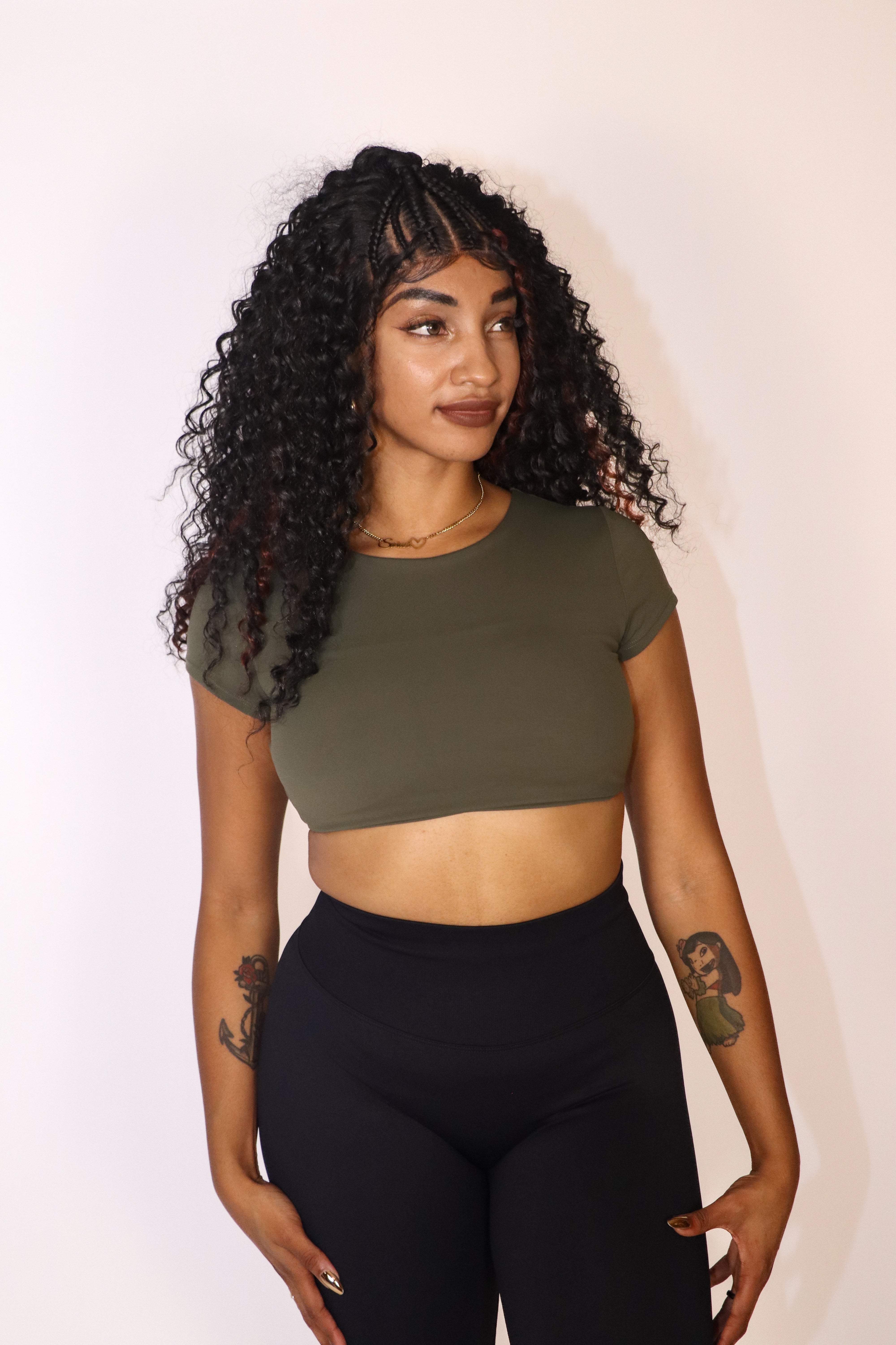 Align Open-Back Top - Olive Grove