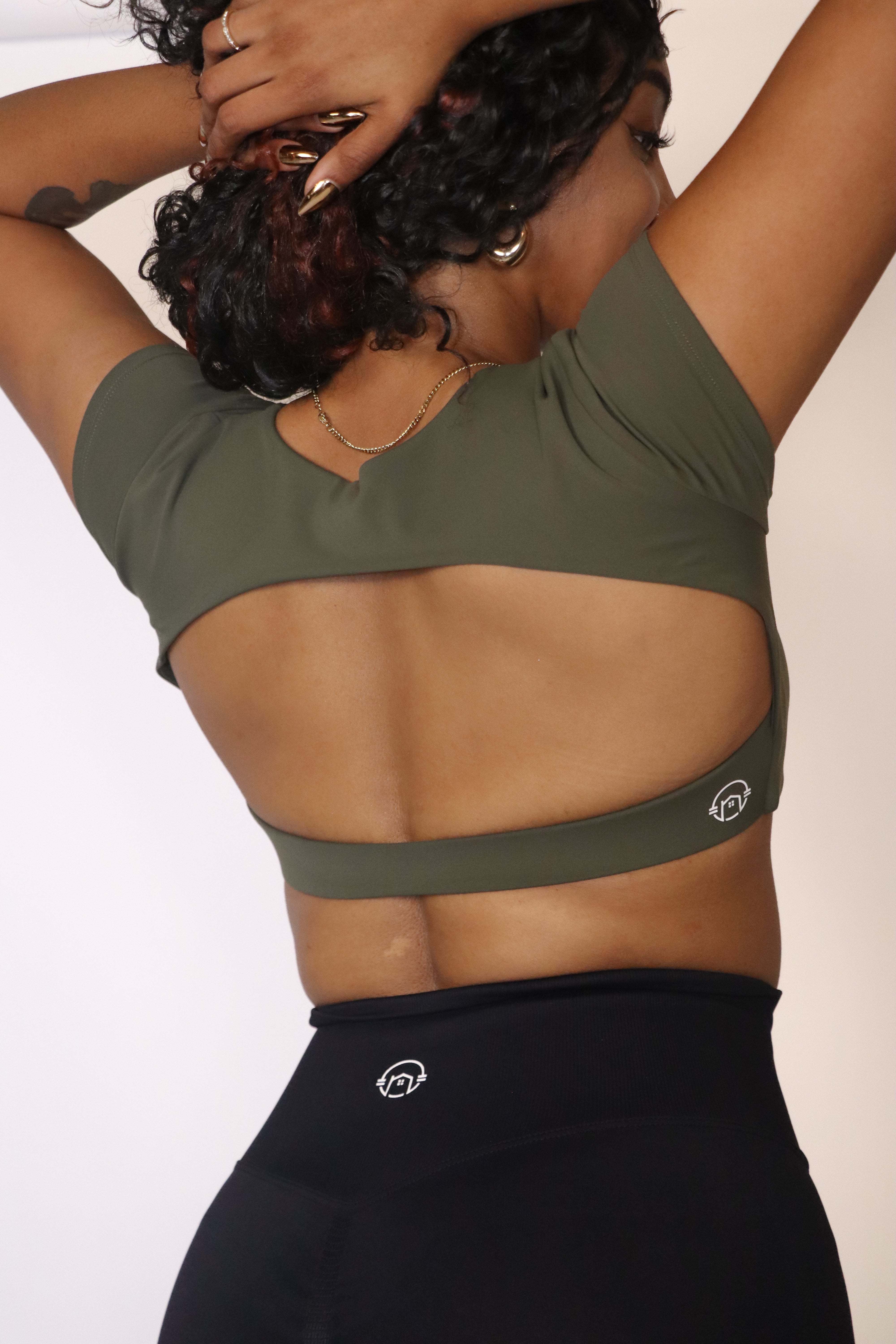 Align Open-Back Top - Olive Grove